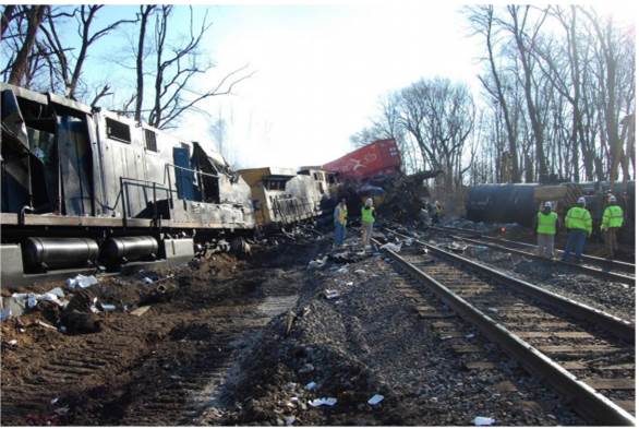 Another view of the rear-end collision.