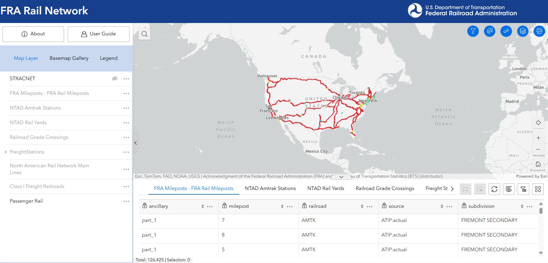 FRA Safety Map view
