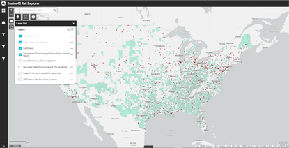 Justice 40 Explorer Map Screenshot