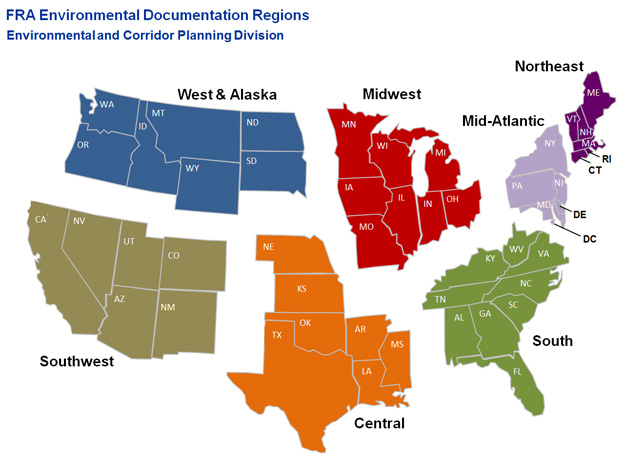 Map pf completed environmental reviews